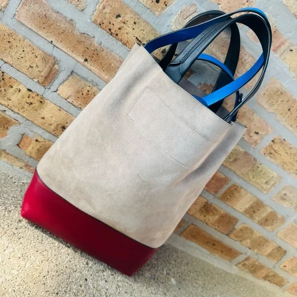 Rag & Bone Walker Convertible Colorblock Leather Tote Bag - Picture 2 of 10